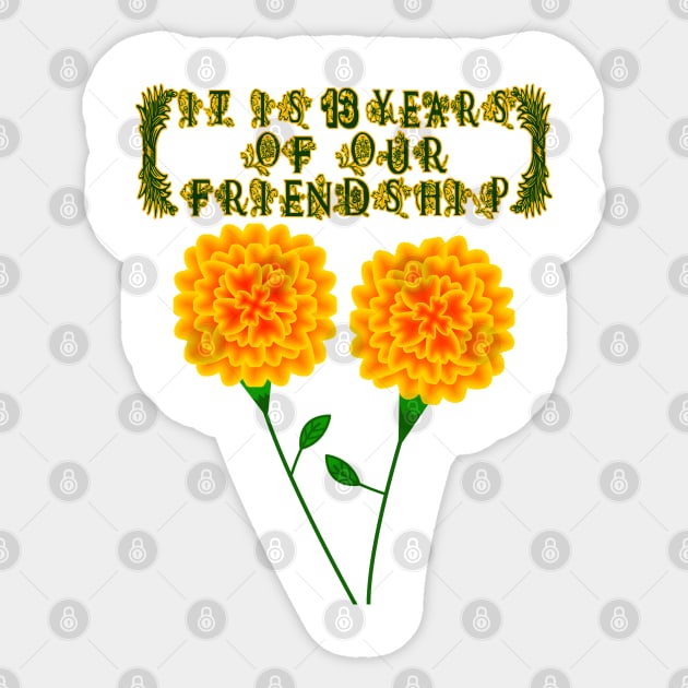 It Is 13 Years Of Our Friendship Sticker by MoMido